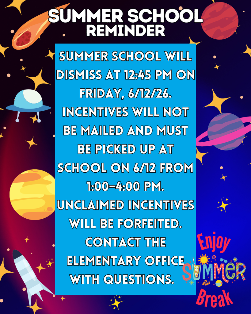 Summer School Early Dismissal 6/12/26