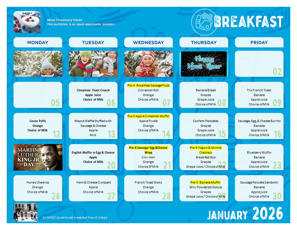 January breakfast menu