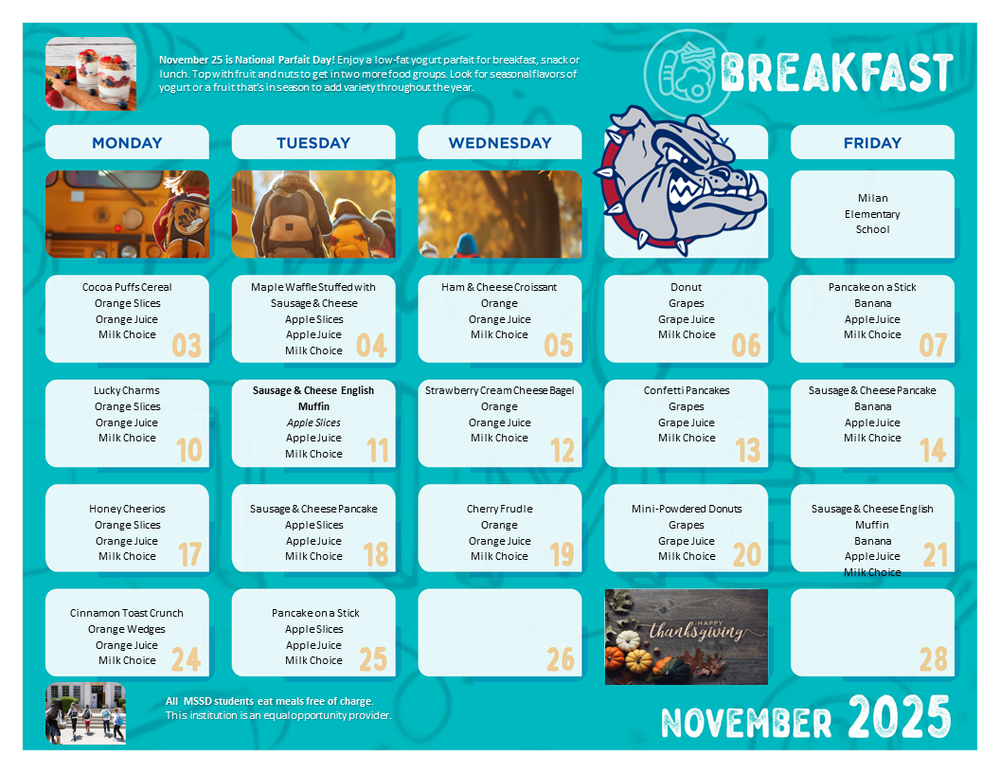 November breakfast menu