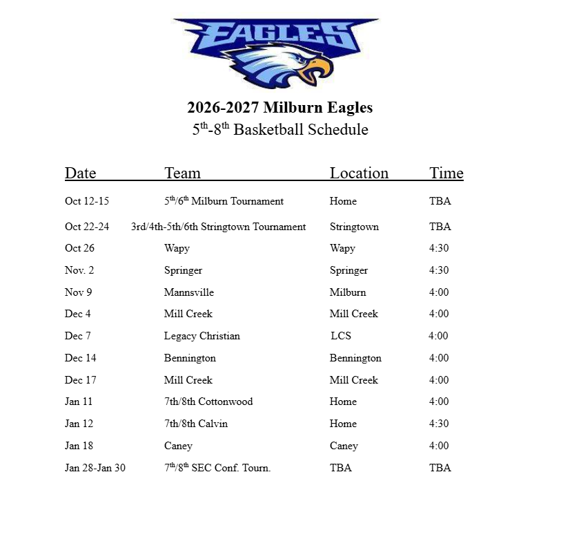 2026-27 Sports Schedules