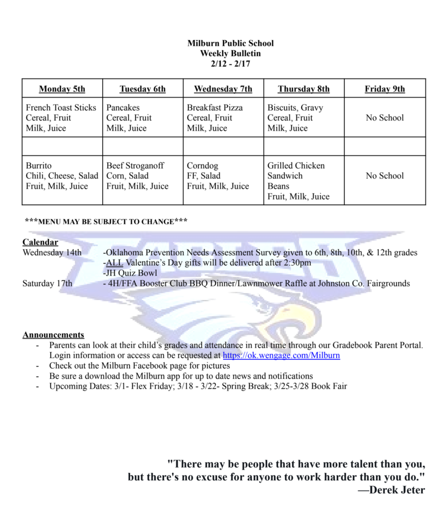 Weekly Bulletin