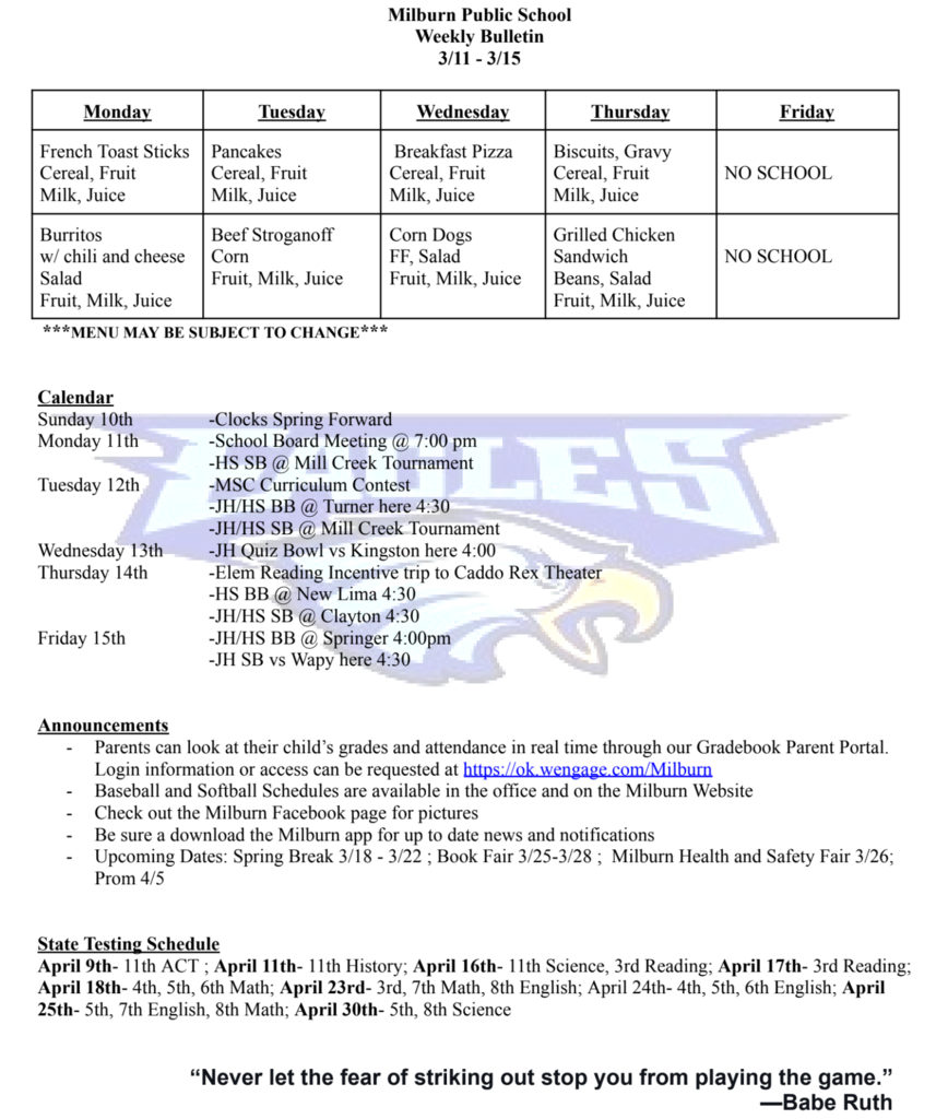 Weekly Bulletin
