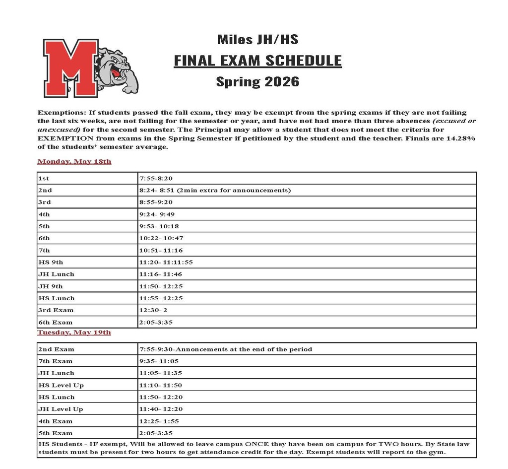 Spring Final Schedule-2026