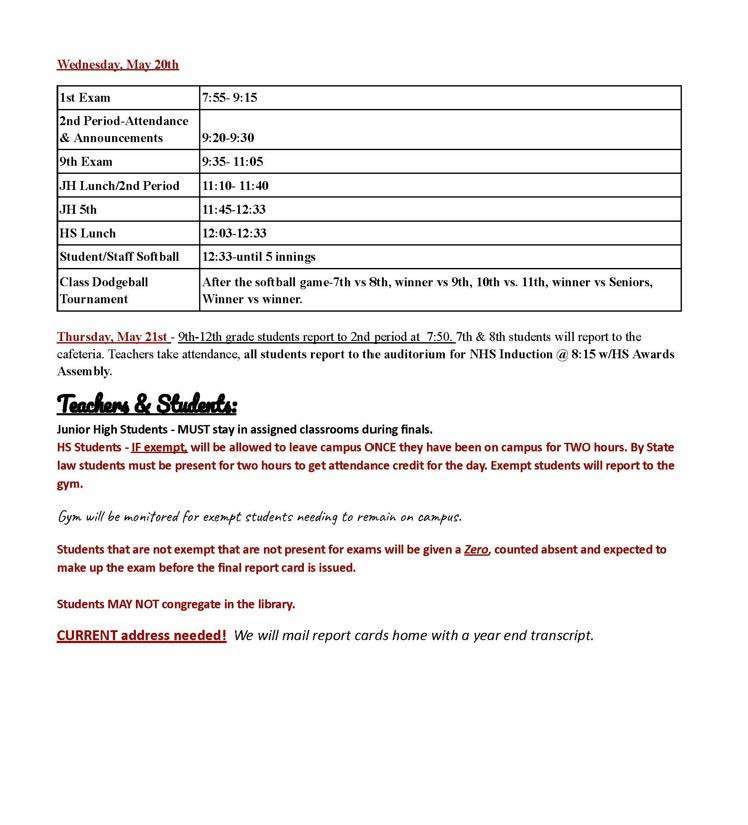 Spring Final Schedule-2026