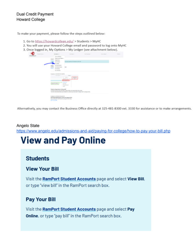 Dual credit Payment
