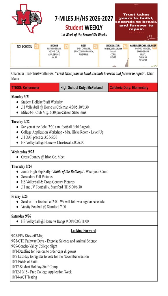 Secondary Student Weekly-7