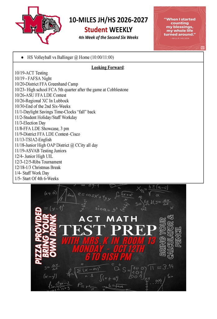 Secondary Student Weekly-10