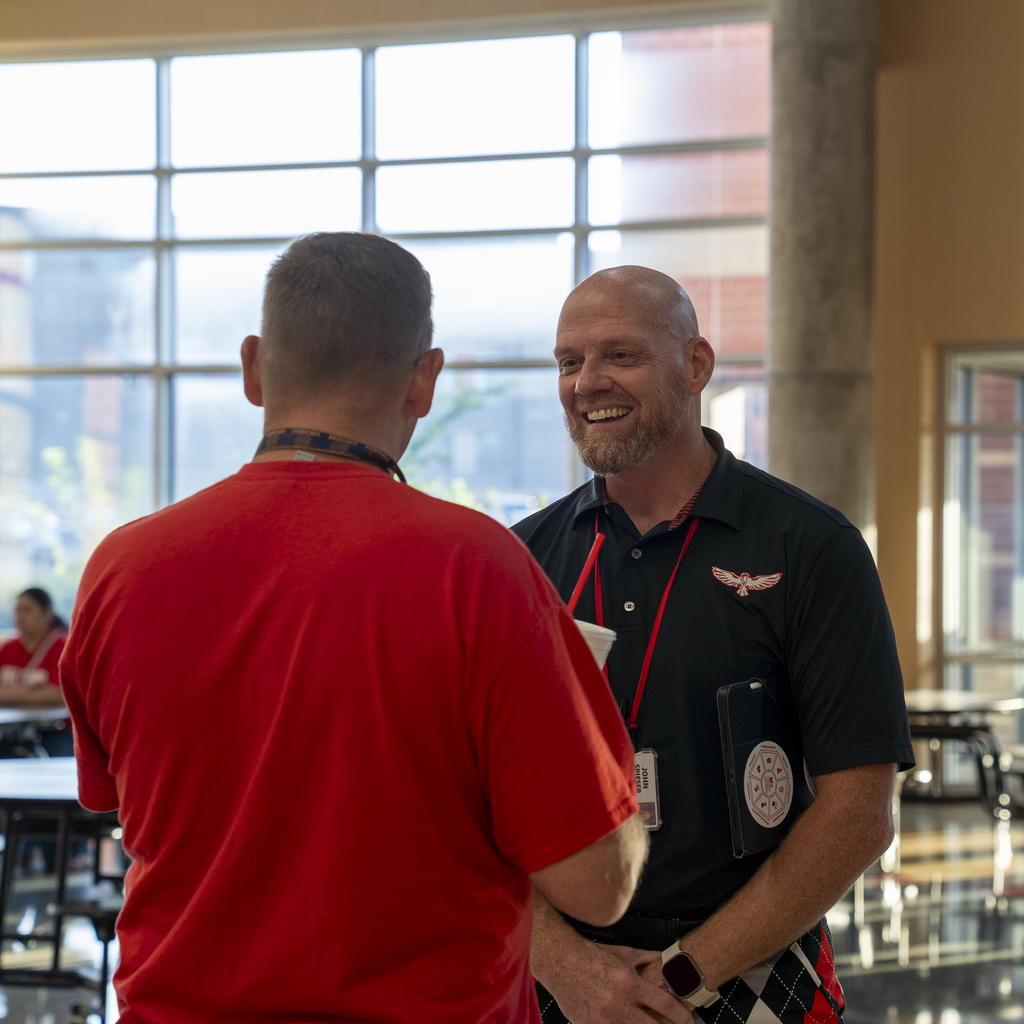 Superintendent Spieser Smiling while talking to someone