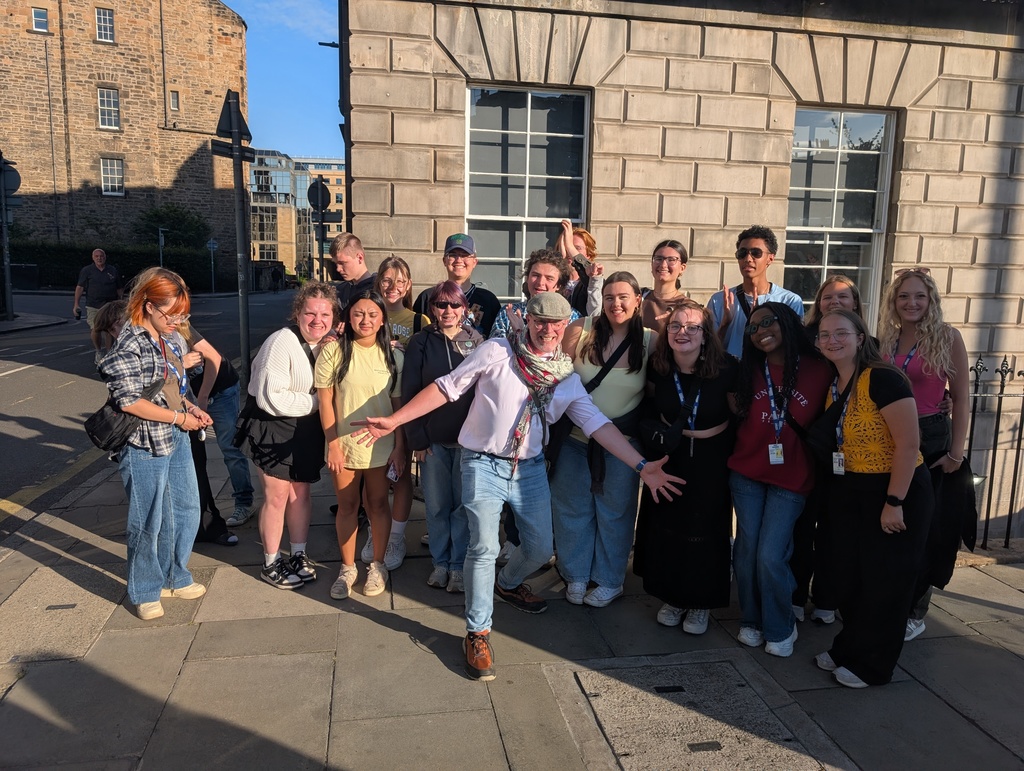 group of students on the streets of Scotland