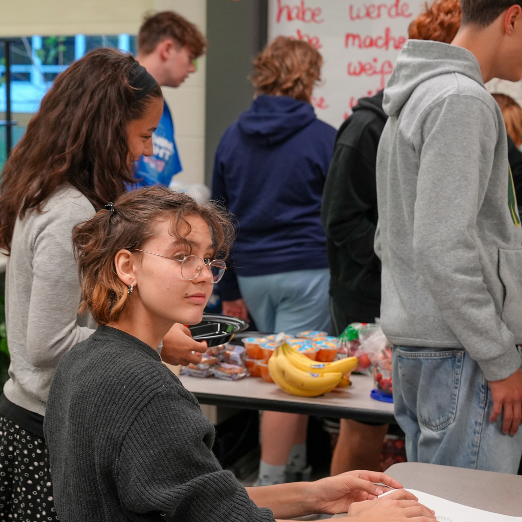 A student in glasses