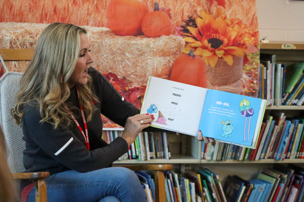 A woman reading a book