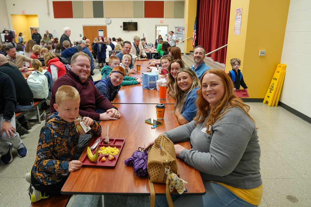 A family gathered at a table