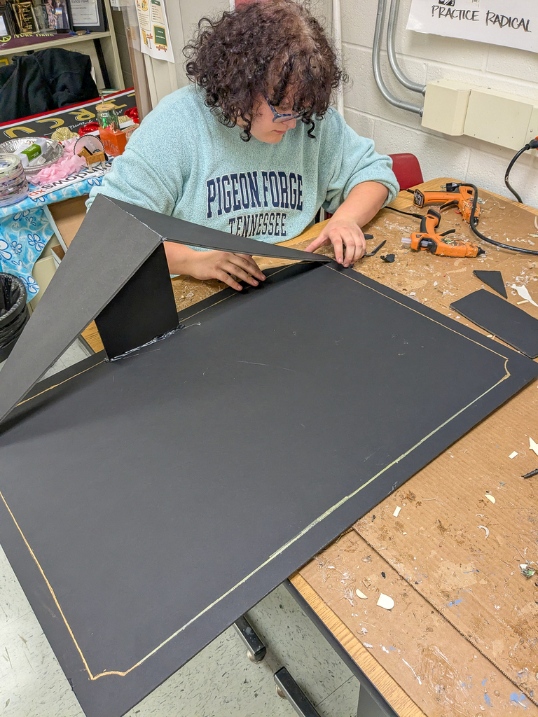 Students creating a circus costume