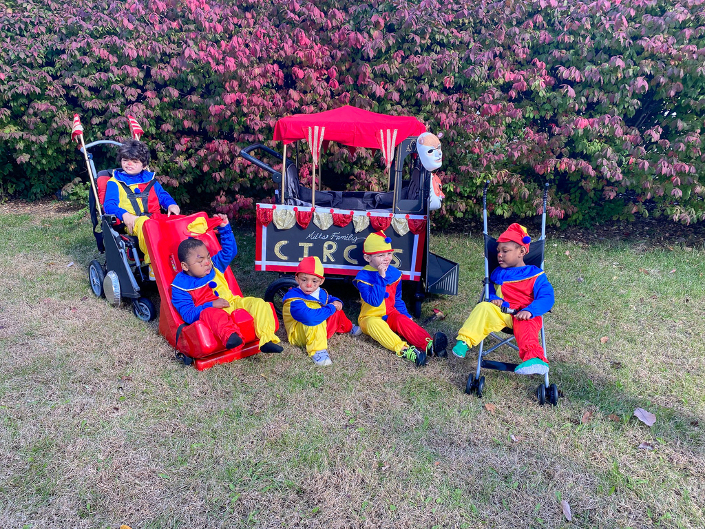 kids looking like they are at the circus