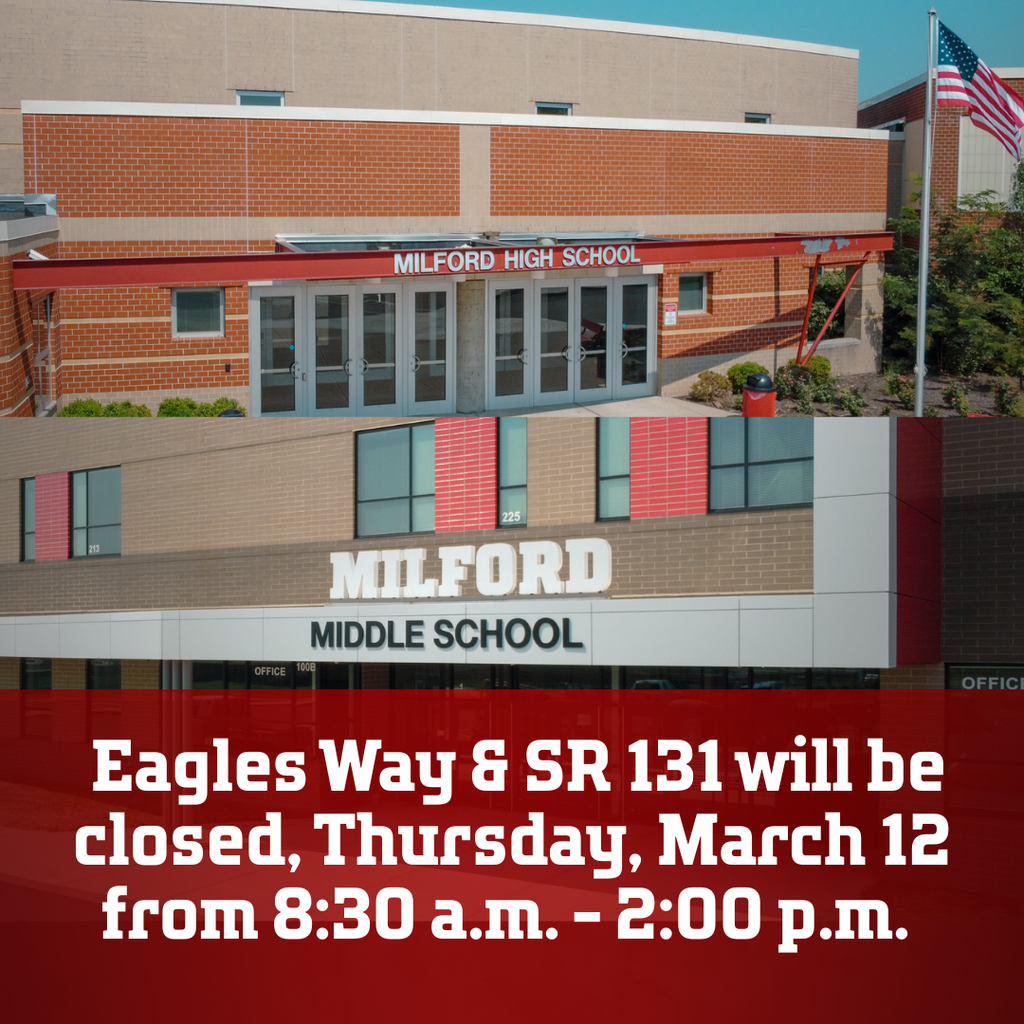 Eagle Ways and State Route 131 will be closed Thursday, March 12 