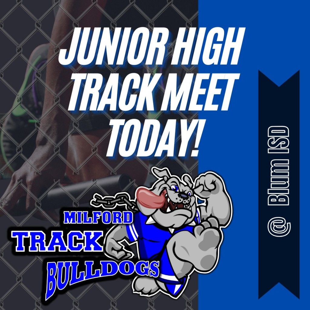 🏃♀️🏃 Track Meet Information🏃♂️🏃
Junior High Track Meet:
📅 Today
📍 Location: Blum ISD
🕐 4 PM