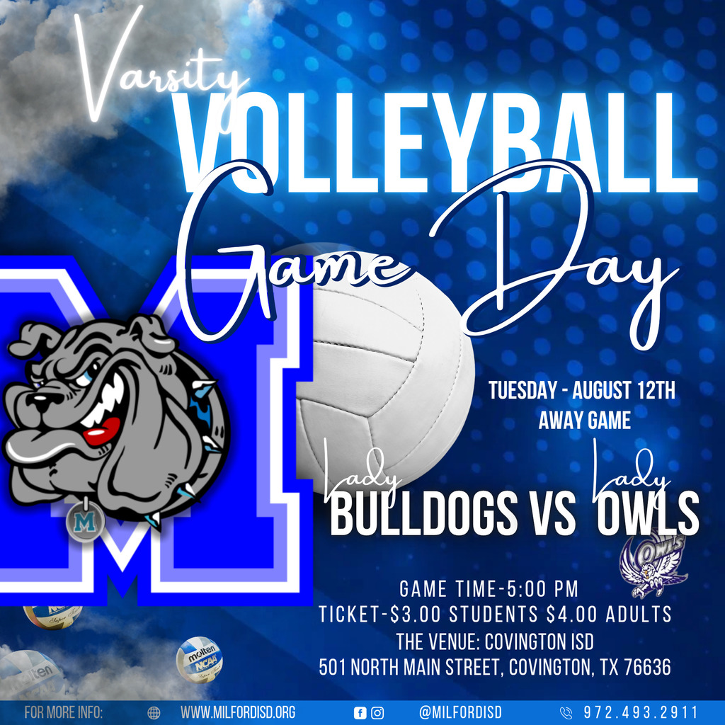 Game day, Dawgs! 🏐💙
Our Lady Bulldogs are serving up HEAT tonight—so pack the stands, bring the noise, and let’s shake this gym! 🐾 #TheBulldogWay #FN5GL
📍 Away game @ Covington ISD
🕐 5:00 PM
#fn5glsweepstakes #sweepstakes #Tmobilefn5gl #milfordbulldogs