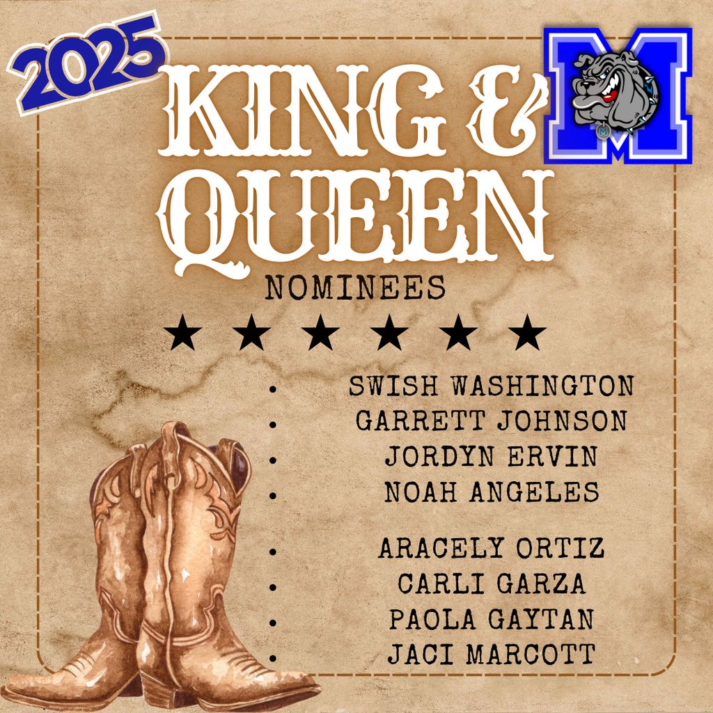 Saddle up, Bulldogs—it’s that time again! 🐂✨ We’re proud to introduce your 2025 Senior Homecoming King & Queen Nominees! 👑💙🤍 as well as Prince & Princess Nominees The rodeo of royalty starts NOW—who will take the crown under the Friday Night Lights? 🌵🔥 #MilfordBulldogs #Homecoming2025 #TheBulldogWay #WesternShowdown #FN5GL #SWEEPSTAKES