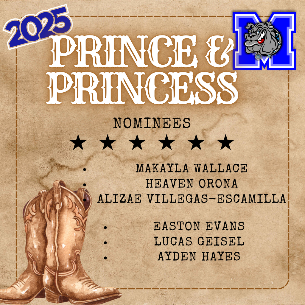 Saddle up, Bulldogs—it’s that time again! 🐂✨ We’re proud to introduce your 2025 Senior Homecoming King & Queen Nominees! 👑💙🤍 as well as Prince & Princess Nominees The rodeo of royalty starts NOW—who will take the crown under the Friday Night Lights? 🌵🔥 #MilfordBulldogs #Homecoming2025 #TheBulldogWay #WesternShowdown #FN5GL #SWEEPSTAKES