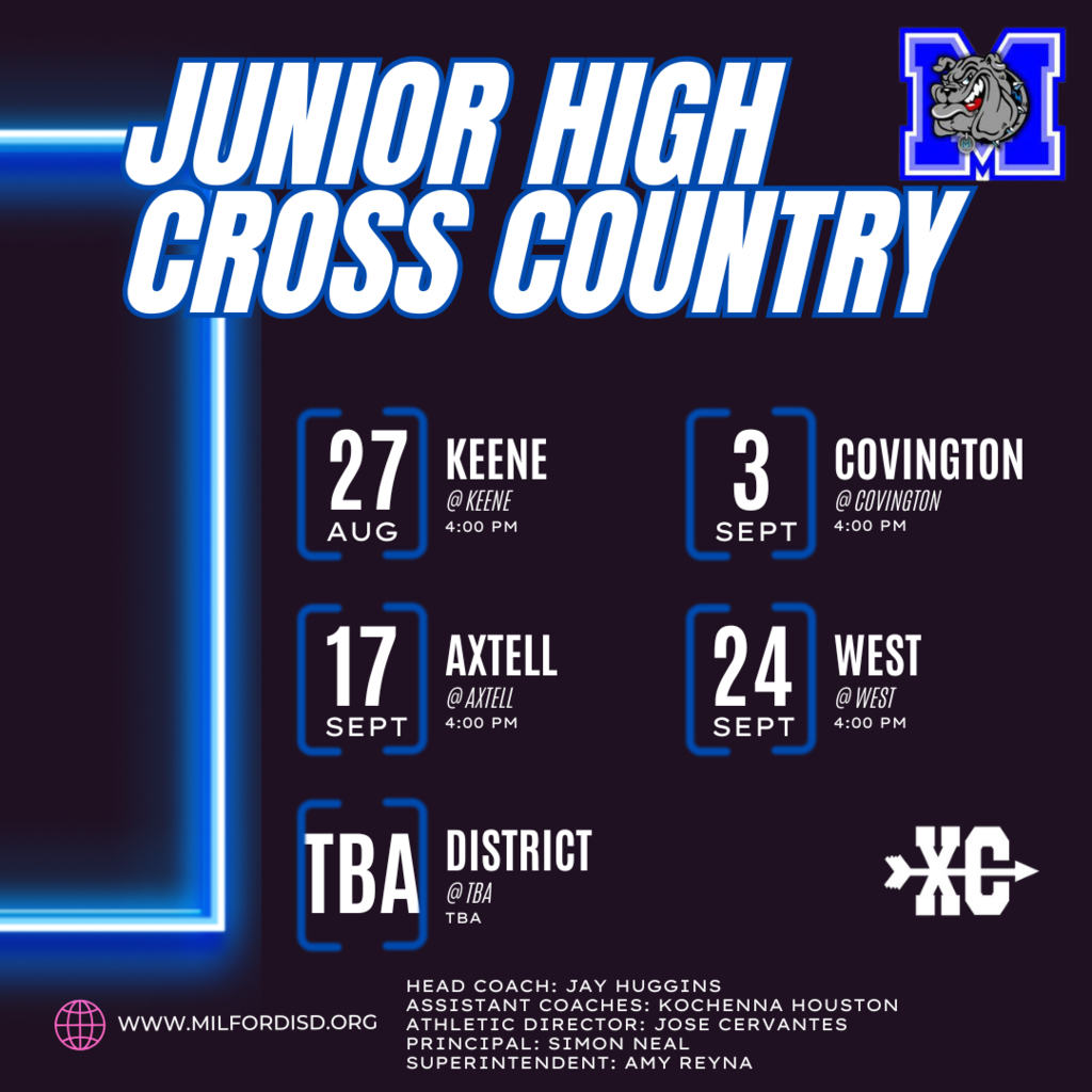 🐾🏃♂️ BULLDOG CROSS COUNTRY SCHEDULE IS OUT! 🏃♀️🐾 It’s time to lace up and hit the course—our Milford Bulldogs Cross Country team is ready for the season! 💙🤍 📅 Check out the full schedule and make plans to cheer on our runners as they represent The Bulldog Way! #MilfordBulldogs #TheBulldogWay #CrossCountry
