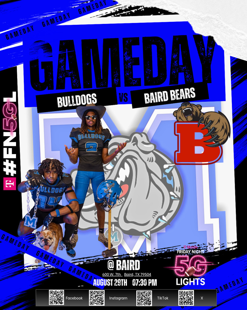 🏈🔥 The moment we’ve been waiting for… FOOTBALL TIME IN TEXAS! 🔥🏈
Your Milford Bulldogs are headed to the Bear’s Den in Baird tonight!
Come pack the stands, bring the energy, and cheer on our Dawgs! 🐾💙🤍
Kickoff: 7:30PM
Let’s go Bulldogs! 💪🐾
📍 600 W. 7th Baird, TX 79504
#MilfordBulldogs #TheBulldogWay #FridayNightLights #FN5GL @tmobile @gronk @gronkfitness @texas1afan