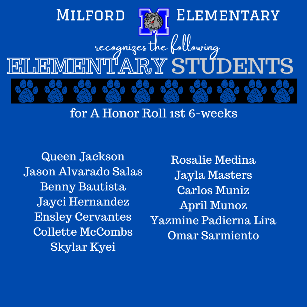 Bulldog Excellence on display! Congratulations to all our Elementary students who achieved A & A/B Honor Roll for the 1st 6 weeks. We’re so proud of your effort, dedication, and success! 💙🐾
