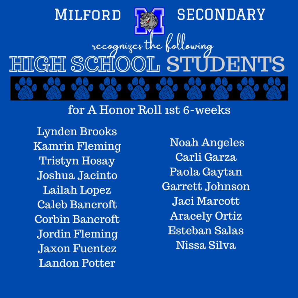 Bulldog Excellence on display! Congratulations to all our Elementary students who achieved A & A/B Honor Roll for the 1st 6 weeks. We’re so proud of your effort, dedication, and success! 💙🐾