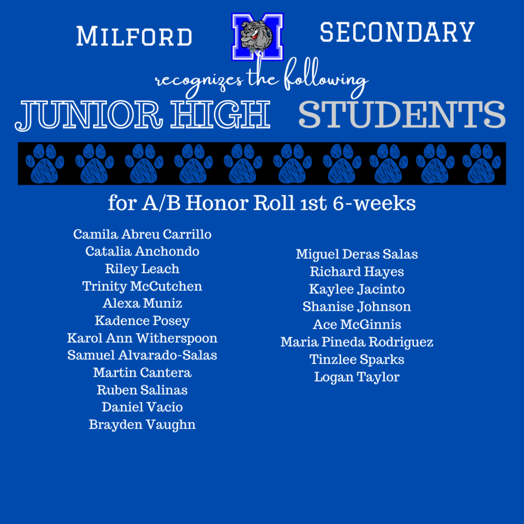 Bulldog Excellence on display! Congratulations to all our Elementary students who achieved A & A/B Honor Roll for the 1st 6 weeks. We’re so proud of your effort, dedication, and success! 💙🐾