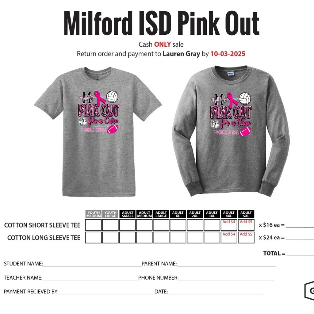 ✨ You asked… and here’s your chance! ✨
We’re opening a 2nd order of PINK OUT shirts! 💗
📍 Order forms will be available in the front office.
👕 Short Sleeve – $16
👕 Long Sleeve – $24
Don’t miss out – show your support and wear your PINK with pride! 🎀🐾