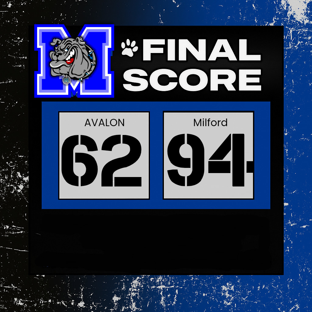 FINAL SCORE ‼️
💗 Pink Out Game 💗
BULLDOGS — 94
AVALON — 62
The Bulldogs showed up and showed OUT tonight!
Big energy. Big heart. Big win. 💪🐾
#BulldogPride #PinkOutGame #FN5GL #MilfordOnTheMove #TheBulldogWay