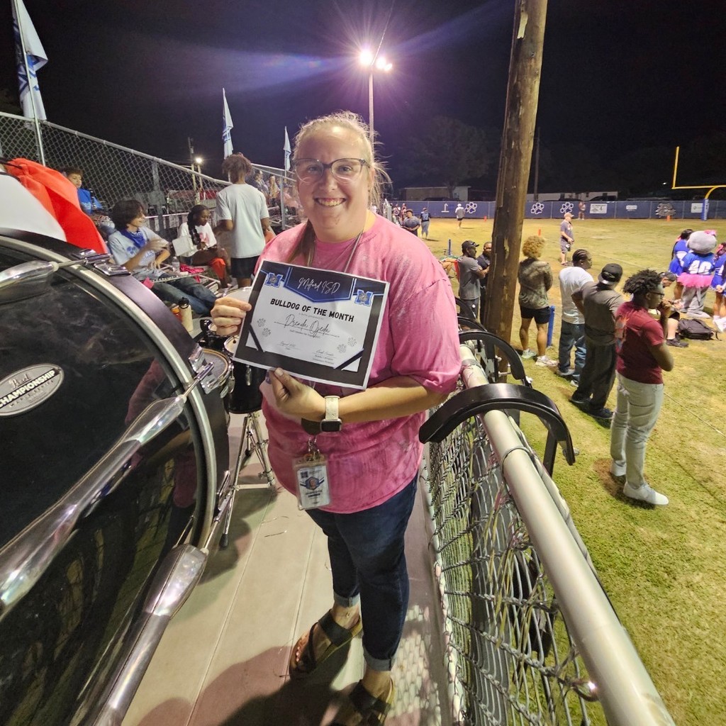 📚✨ Milford ISD is proud to recognize our Elementary Teacher of the Month, Mrs. Ojeda ! Thank you for your hard work, dedication, and positive impact you make on our students each day. 🐾💙 #TheBulldogWay