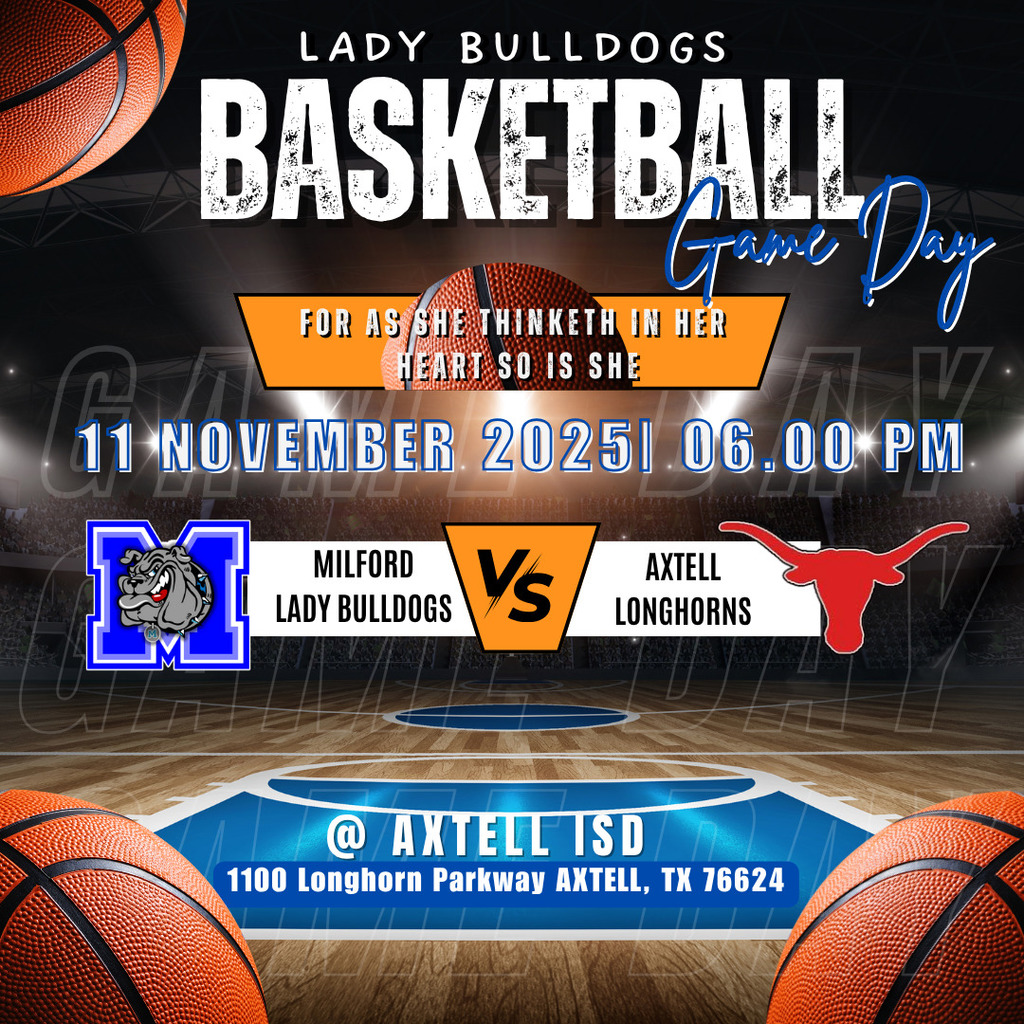It’s officially basketball season for the Lady Bulldogs! 🏀💙
They hit the court TONIGHT in Axtell at 6PM!
Let’s show up loud and proud, Bulldog fans! 🐾
