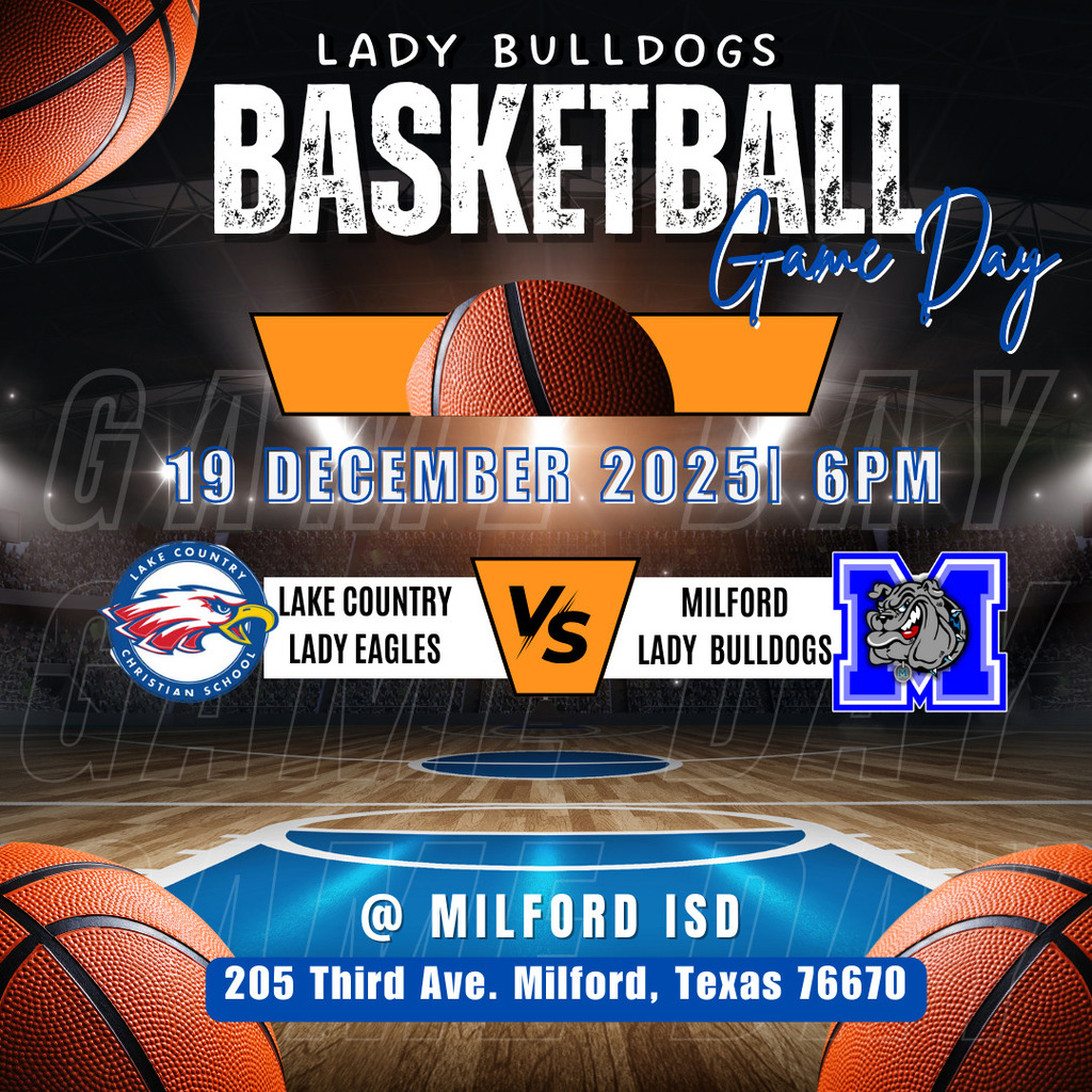 Ⓜ️🏀 Varsity Game Day Ⓜ️🏀

🐾 Lady Bulldogs vs. Lake Country Lady Eagles — 6PM
🐾 Bulldogs vs. Bynum — to follow

Pack the stands and bring the noise! 💙🤍
#BulldogWay #HomeGame #FridayNightHoops
