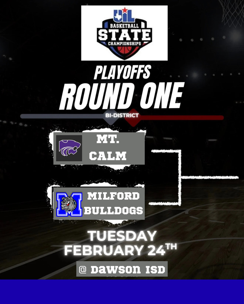 🔥 ROUND 1 PLAYOFF DETAILS
Tuesday 2/24/2026

🆚 Mount Calm
🕡 Tipoff: 6:30 PM
🏀 We are the Away Team
💵 Cash Only: $5 Adults / $3 Students
📍 199 N School Ave
Dawson, TX 76639


Let’s be ready.