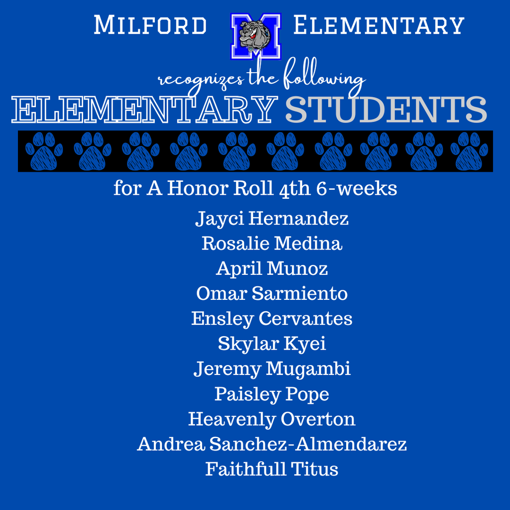 Bulldog Excellence on display! Congratulations to all our Elementary students who achieved A & A/B Honor Roll for the 3rd 6 weeks.  We’re so proud of your effort, dedication, and success! 💙🐾
