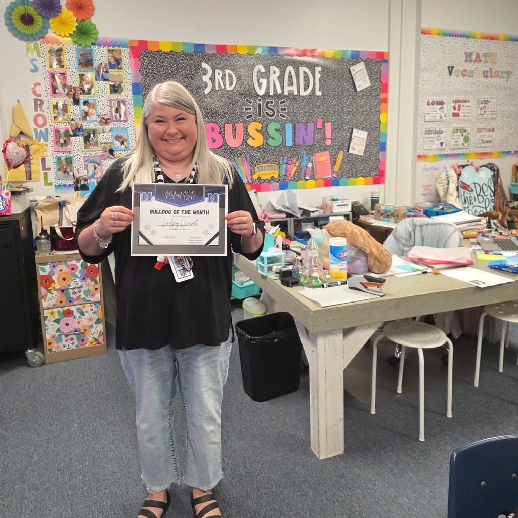 We’ve got some AMAZING educators to celebrate! 💙🔥
Playing catch-up on Elementary Teacher of the Month:
🐾 December – Covey (not pictured)
🐾 January – Ms. Ready
🐾 February – Ms. Webb (not pictured)
🐾 March – Ms. Crowell
Thank you for showing up every day for our students and making Milford ISD such a special place!
#TheBulldogWay #BulldogNation
