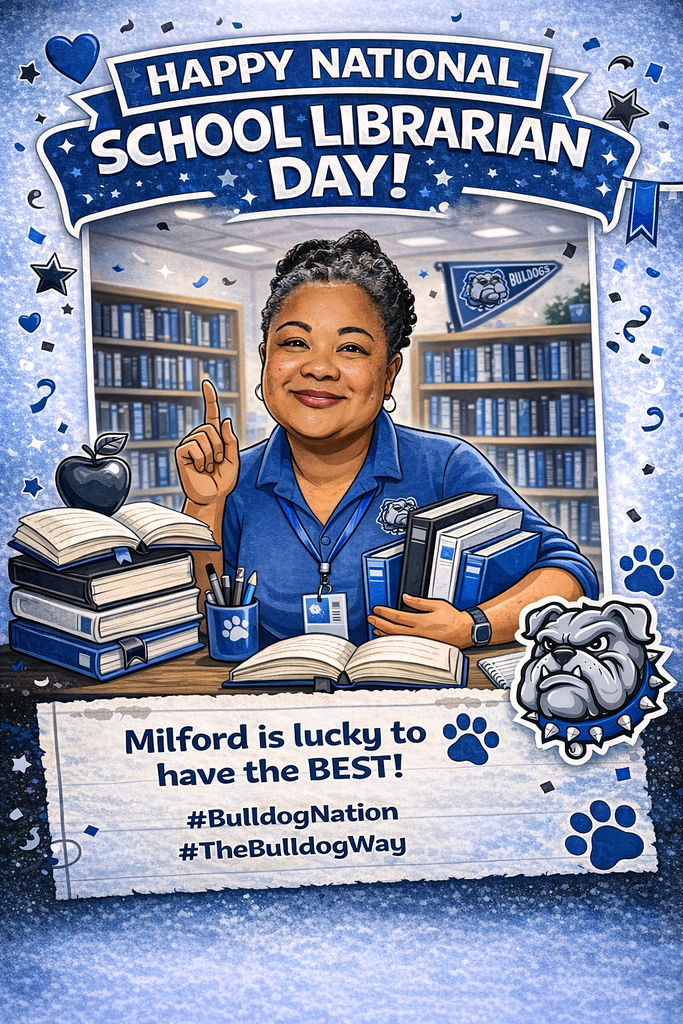 Let’s be honest… every school runs on coffee, chaos… and an AMAZING librarian 📚😎 Happy National School Librarian Day! We appreciate you more than you know 💙🐾 #TheBulldogWay #BulldogNation
