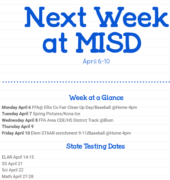 Picture of the week at a glance for April 6 through 10