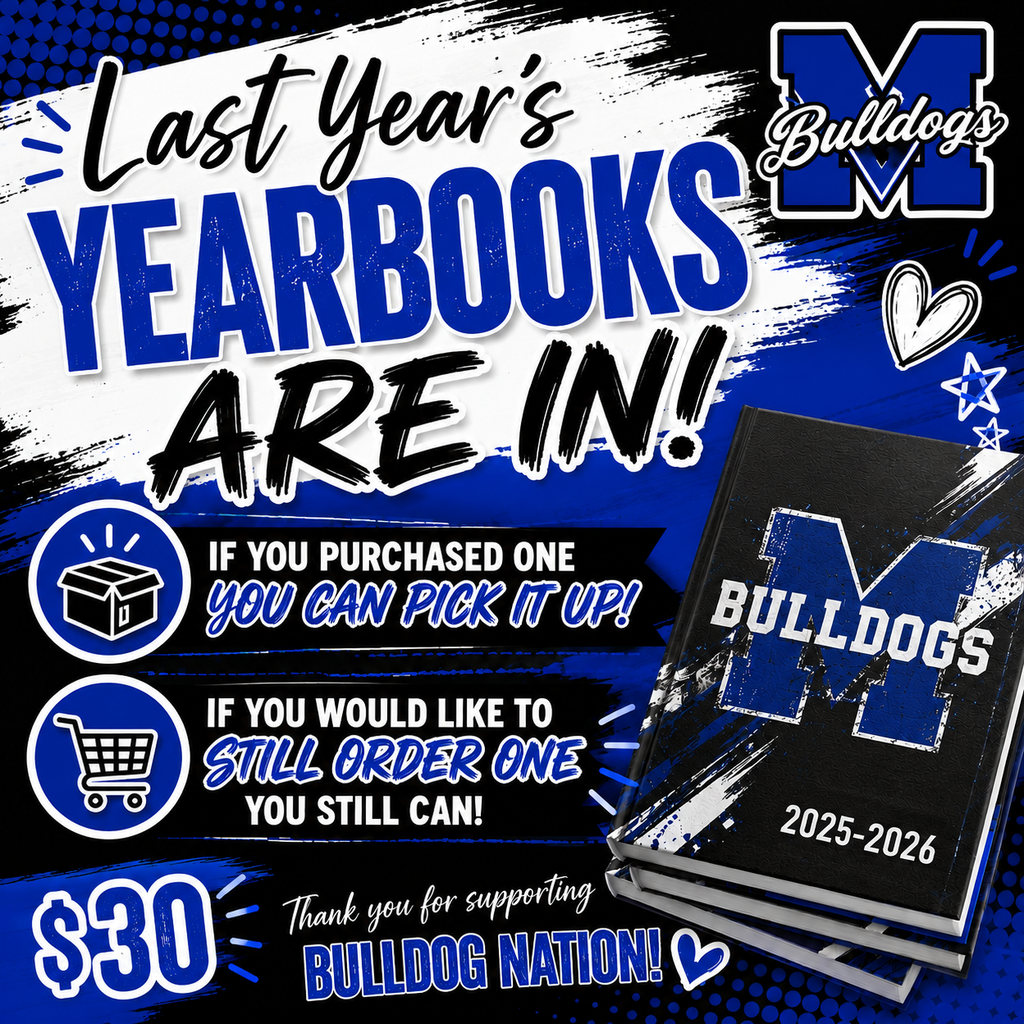📚 Don't let last year live only in your camera roll... or your memory. 😅
Grab the 2025–2026 Milford ISD Yearbook before they're gone! If you didn't pre-order, you can still purchase one for $30 while supplies last.
Trust us... you'll want to see who made the yearbook in 10 years. 😉💙🐾
#TheBulldogWay #BulldogNation