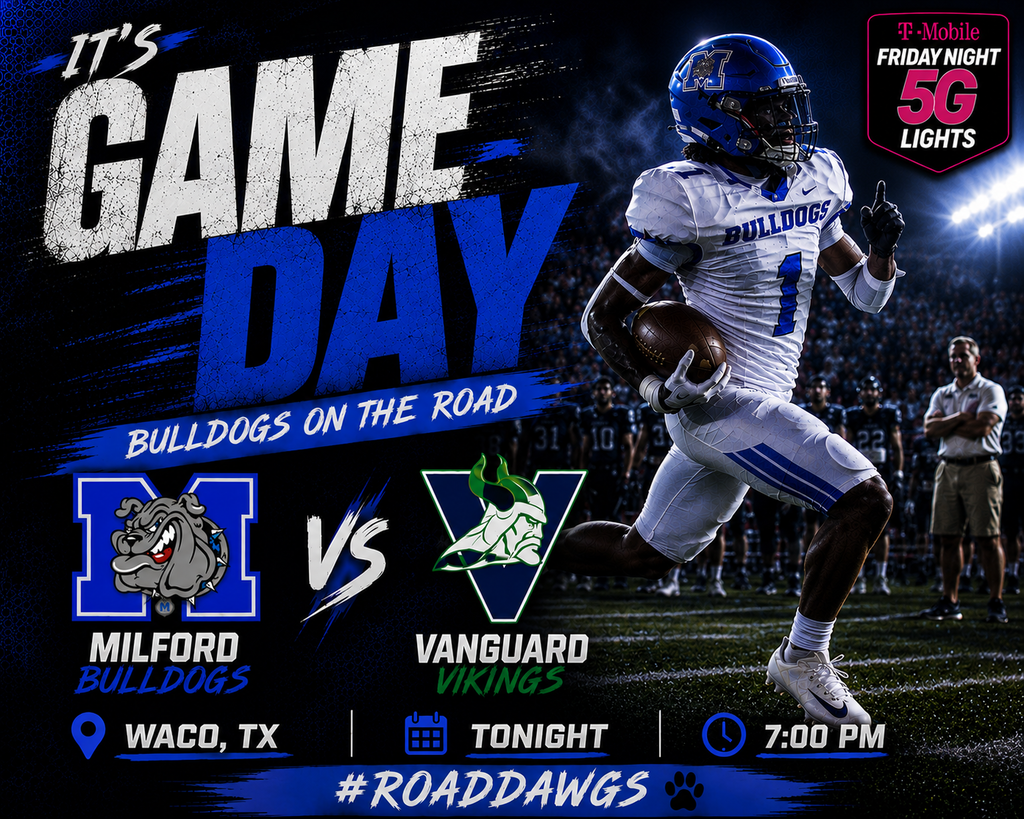 🏈💙 IT’S GAME WEEK, BULLDOG NATION! 💙🏈  The Bulldogs are hitting the road and heading to Waco! 🔥🐾  📅 Friday, September 4th ⏰ Kickoff: 7:00 PM 📍 @ Waco Vanguard  Pack the stands, bring the BLUE, and get LOUD! 📣💙 Let’s show up BIG and let Waco know BULLDOG NATION IS IN THE HOUSE!  🐾 ONE TEAM. ONE TOWN. BULLDOG NATION. 🔥 LET’S GO DAWGS! 🔥  #TheBulldogWay #BulldogNation #RoadDawgs #GameDay #FridayNightLights