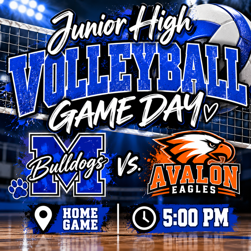 🏐 JH VOLLEYBALL GAME DAY! 🏐
Our Lady Bulldogs are HOME tonight taking on the Avalon Eagles! 💙🖤🤍
📍 Home
⏰ 5:00 PM
🆚 Avalon Eagles
Come out, get LOUD, and cheer on our Bulldogs! 📣🐾
#MilfordBulldogs #GameDay #BulldogPride