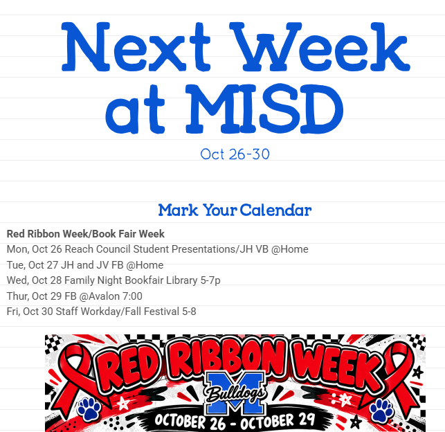 Screenshot of weekly newsletter