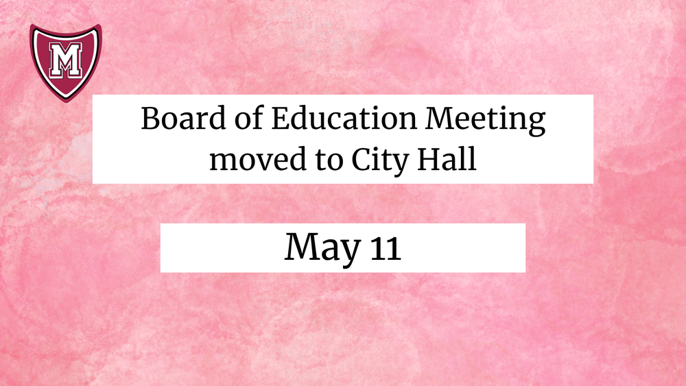 Board of Education Meeting Moved to City Hall