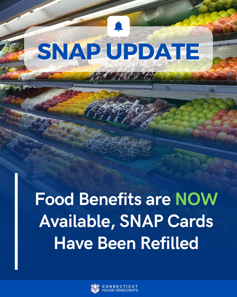 All Connecticut SNAP recipients have access to their FULL November benefits on their EBT cards. To check your card balance, visit MyDSS.ct.gov or call 1-888-328-2666.