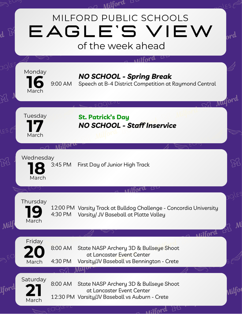 Planner March 16 - 21