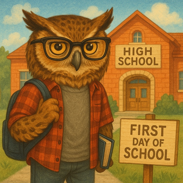 owl on the first day of school