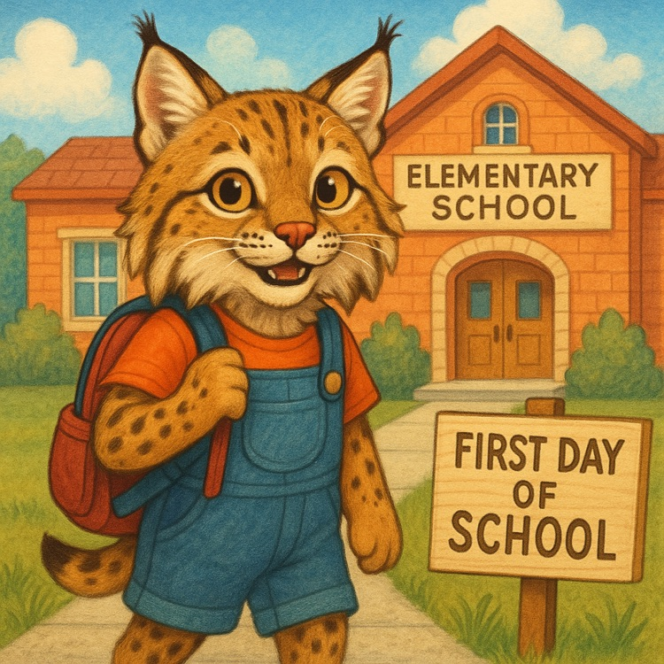 bobcat on the first day of school