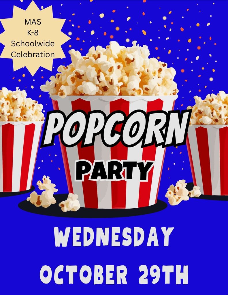 Spirit Week and Popcorn Party fliers