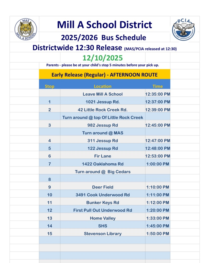 12.10.25 Bus Schedule