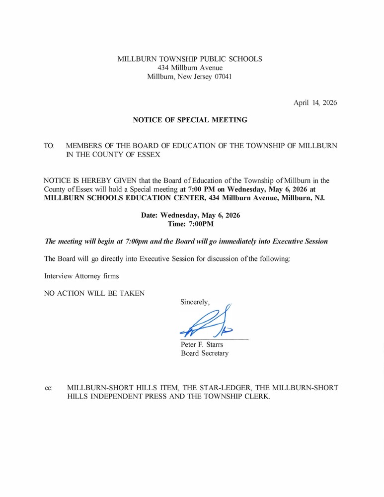 May 6 Special Meeting